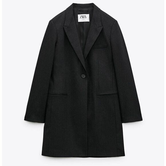 ZARA STUDIO LIMITED EDITION WOOL BLEND STRIPED BLAZER NEW - Picture 4 of 8